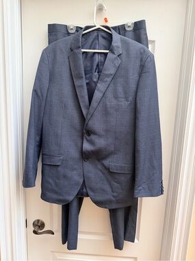 EMPORIO COLLEZIONI 100% Wool Italian Made In Italy Navy Blue Matching Suit SZ 58